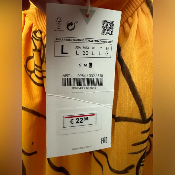 Dina Buvka For Zara Orange Halter Dress Mini Art To Wear Size Large Stretch NWT - Picture 3 of 6